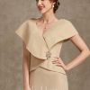 Mother of the Bride Dresses | A-line V-Neck Asymmetrical Chiffon Mother of the Bride Dress With Sequins Beading Champagne – Womens