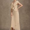 Mother of the Bride Dresses | A-line V-Neck Asymmetrical Chiffon Mother of the Bride Dress With Sequins Beading Champagne – Womens