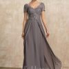 Mother of the Bride Dresses | A-line V-Neck Floor-Length Chiffon Lace Mother of the Bride Dress As Picture – Womens