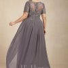 Mother of the Bride Dresses | A-line V-Neck Floor-Length Chiffon Lace Mother of the Bride Dress As Picture – Womens