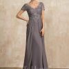 Mother of the Bride Dresses | A-line V-Neck Floor-Length Chiffon Lace Mother of the Bride Dress As Picture – Womens