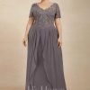 Mother of the Bride Dresses | A-line V-Neck Floor-Length Chiffon Lace Mother of the Bride Dress As Picture – Womens