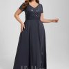 Mother of the Bride Dresses | A-line V-Neck Floor-Length Chiffon Lace Mother of the Bride Dress With Cascading Ruffles Sequins Beading As Picture – Womens