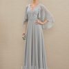 Mother of the Bride Dresses | A-line V-Neck Floor-Length Chiffon Lace Mother of the Bride Dress With Sequins Beading As Picture – Womens