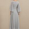 Mother of the Bride Dresses | A-line V-Neck Floor-Length Chiffon Lace Mother of the Bride Dress With Sequins Beading As Picture – Womens