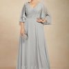 Mother of the Bride Dresses | A-line V-Neck Floor-Length Chiffon Lace Mother of the Bride Dress With Sequins Beading As Picture – Womens