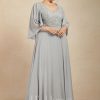 Mother of the Bride Dresses | A-line V-Neck Floor-Length Chiffon Lace Mother of the Bride Dress With Sequins Beading As Picture – Womens