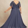 Mother of the Bride Dresses | A-line V-Neck Floor-Length Chiffon Lace Mother of the Bride Dress With Sequins Beading Stormy – Womens