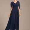 Mother of the Bride Dresses | A-line V-Neck Floor-Length Chiffon Mother of the Bride Dress With Pleated As Picture – Womens