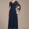 Mother of the Bride Dresses | A-line V-Neck Floor-Length Chiffon Mother of the Bride Dress With Pleated As Picture – Womens