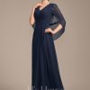 Mother of the Bride Dresses | A-line V-Neck Floor-Length Chiffon Mother of the Bride Dress With Pleated As Picture – Womens