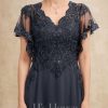 Mother of the Bride Dresses | A-line V-Neck Floor-Length Lace Chiffon Mother of the Bride Dress With Sequins As Picture – Womens