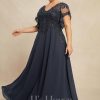 Mother of the Bride Dresses | A-line V-Neck Floor-Length Lace Chiffon Mother of the Bride Dress With Sequins As Picture – Womens