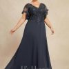 Mother of the Bride Dresses | A-line V-Neck Floor-Length Lace Chiffon Mother of the Bride Dress With Sequins As Picture – Womens