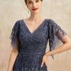 Mother of the Bride Dresses | A-line V-Neck Floor-Length Tulle Lace Mother of the Bride Dress With Sequins Stormy – Womens