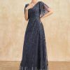 Mother of the Bride Dresses | A-line V-Neck Floor-Length Tulle Lace Mother of the Bride Dress With Sequins Stormy – Womens