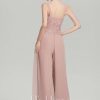 Mother of the Bride Dresses | Jumpsuit/Pantsuit Square Floor-Length Lace Chiffon Mother of the Bride Dress Dusty Rose – Womens