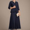 Mother of the Bride Dresses | Separates A-line Scoop Tea-Length Chiffon Mother of the Bride Dress With Sequins Beading As Picture – Womens