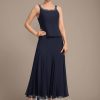 Mother of the Bride Dresses | Separates A-line Scoop Tea-Length Chiffon Mother of the Bride Dress With Sequins Beading As Picture – Womens