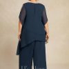 Mother of the Bride Dresses | Separates Jumpsuit/Pantsuit Scoop Ankle-Length Chiffon Mother of the Bride Dress Dark Navy – Womens