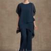 Mother of the Bride Dresses | Separates Jumpsuit/Pantsuit Scoop Ankle-Length Chiffon Mother of the Bride Dress Dark Navy – Womens