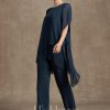 Mother of the Bride Dresses | Separates Jumpsuit/Pantsuit Scoop Ankle-Length Chiffon Mother of the Bride Dress Dark Navy – Womens