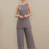 Mother of the Bride Dresses | Separates Jumpsuit/Pantsuit Scoop Floor-Length Chiffon Mother of the Bride Dress As Picture – Womens