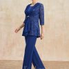 Mother of the Bride Dresses | Separates Jumpsuit/Pantsuit Scoop Floor-Length Lace Chiffon Mother of the Bride Dress As Picture – Womens