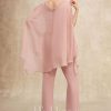 Mother of the Bride Dresses | Separates Jumpsuit/Pantsuit V-Neck Floor-Length Chiffon Mother of the Bride Dress With Beading Dusty Rose – Womens