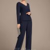 Mother of the Bride Dresses | Separates Jumpsuit/Pantsuit V-Neck Floor-Length Chiffon Mother of the Bride Dress With Pleated As Picture – Womens