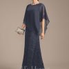 Mother of the Bride Dresses | Sheath/Column Scoop Floor-Length Chiffon Lace Mother of the Bride Dress With Sequins Beading As Picture – Womens