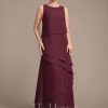 Mother of the Bride Dresses | Sheath/Column Scoop Floor-Length Chiffon Mother of the Bride Dress Cabernet – Womens