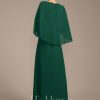 Mother of the Bride Dresses | Sheath/Column Scoop Floor-Length Lace Chiffon Mother of the Bride Dress With Pleated Dark Green – Womens