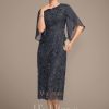 Mother of the Bride Dresses | Sheath/Column Scoop Tea-Length Lace Chiffon Mother of the Bride Dress As Picture – Womens