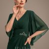 Mother of the Bride Dresses | Sheath/Column V-Neck Floor-Length Chiffon Mother of the Bride Dress With Pleated Sequins Beading As Picture – Womens