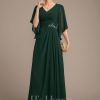 Mother of the Bride Dresses | Sheath/Column V-Neck Floor-Length Chiffon Mother of the Bride Dress With Pleated Sequins Beading As Picture – Womens