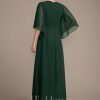 Mother of the Bride Dresses | Sheath/Column V-Neck Floor-Length Chiffon Mother of the Bride Dress With Pleated Sequins Beading As Picture – Womens