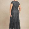 Mother of the Bride Dresses | Trumpet/Mermaid Scoop Ankle-Length Lace Tulle Mother of the Bride Dress With Sequins Beading Steel Grey – Womens