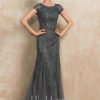 Mother of the Bride Dresses | Trumpet/Mermaid Scoop Ankle-Length Lace Tulle Mother of the Bride Dress With Sequins Beading Steel Grey – Womens