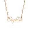 Name Necklaces | Custom 18k Rose Gold Plated Letter Name Necklace With Birthstone – Birthday Gifts Rose Gold – Womens