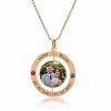 Personalized Jewelry | Birthstone Circle Beautiful Fashionable Photo Necklace Gold – Womens