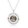 Personalized Jewelry | Birthstone Circle Beautiful Fashionable Photo Necklace Gold – Womens