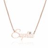 Personalized Jewelry | Birthstone Name Necklace Gold – Womens