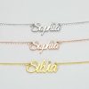 Personalized Jewelry | Birthstone Name Necklace Gold – Womens