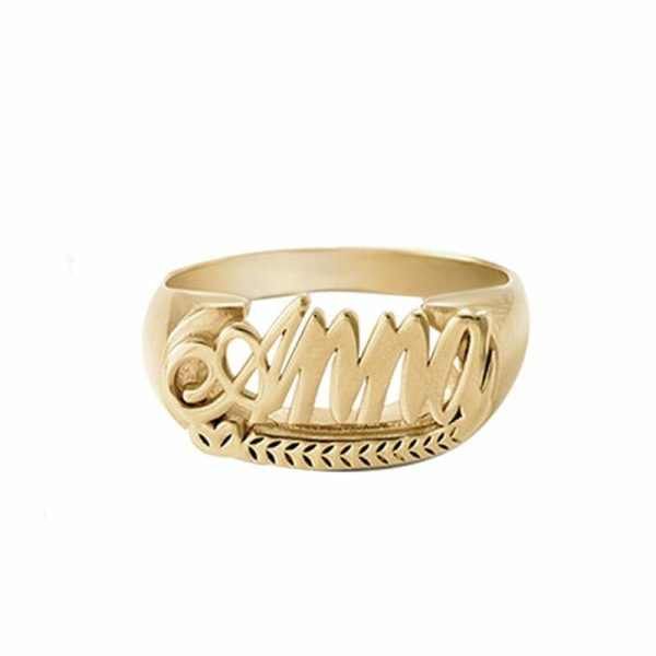 Personalized Jewelry | Carrie Dainty Name Rings Gold – Womens