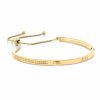 Personalized Jewelry | Circle Engraving/Engraved Delicate Chain Name Bracelets Gold – Womens