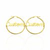 Personalized Jewelry | Circle Name Earrings Gold – Womens