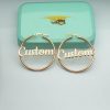 Personalized Jewelry | Circle Name Earrings Gold – Womens