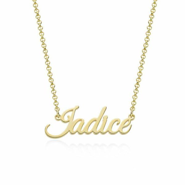 Personalized Jewelry | Custom 18k Gold Plated Letter Name Necklace Birthday Gifts Gold – Womens