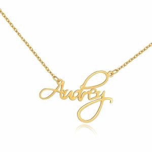 Personalized Jewelry | Custom 18k Gold Plated Letter Name Necklace Gold – Womens